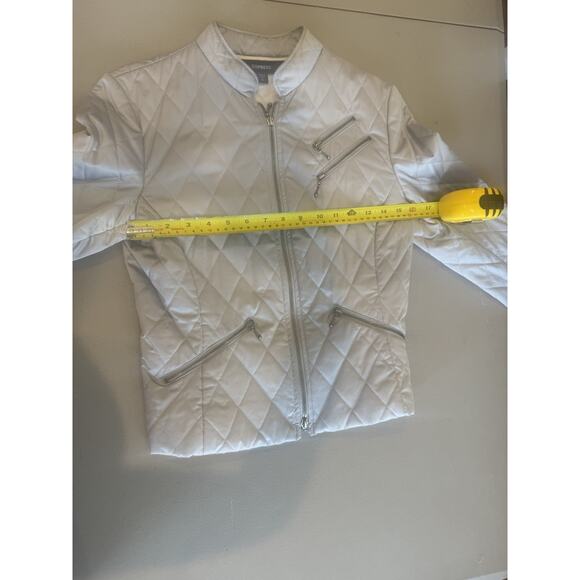 Y2K Express Womens Quilted Satin Moto Jacket Size 6 Edgy Streetwear Preppy - Picture 11 of 11